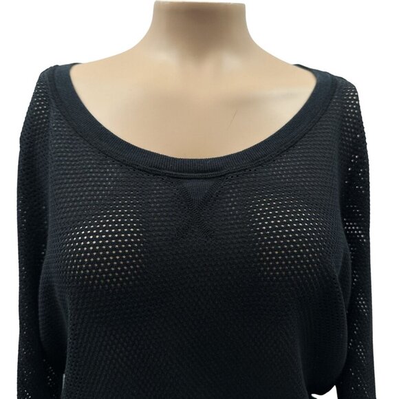 Calvin Klein Performance Black Mesh Long Sleeve Pullover Top Quick-Dry Women S - Picture 11 of 11